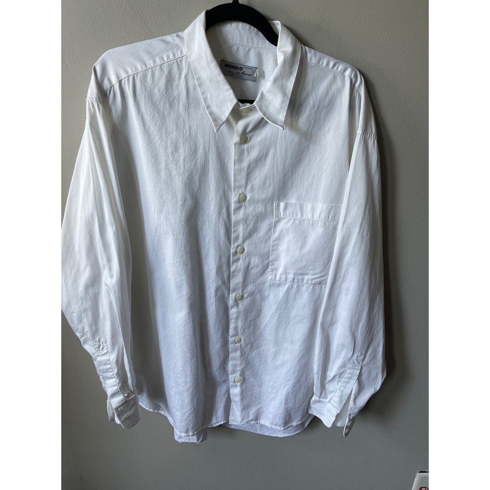 Mondo di Marco Mens White Button Down Shirt XL Made in Italy Long Sleeve Pocket